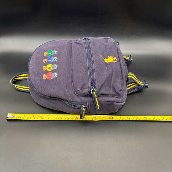 Vintage 1990s Polo Ralph Lauren Teddy Bear Spell Out Mini Canvas Backpack Y2K - Picture 8 of 10